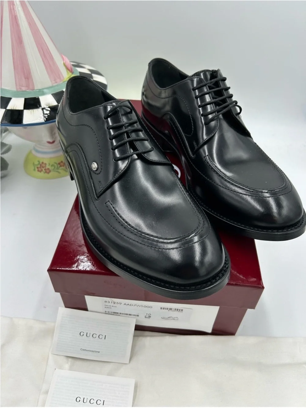 Men’s Gucci, Jasper, leather derby shoes size 10 fits 11 US made in Italy